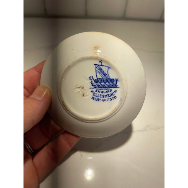 Offered is a lovely double floral swag, in rarely found blue and white. Stamped on the underside with "Furnivals Limited"...