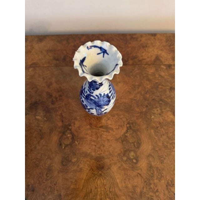 Antique Japanese Imari Blue and White Baluster Vase, 1900 For Sale - Image 4 of 8