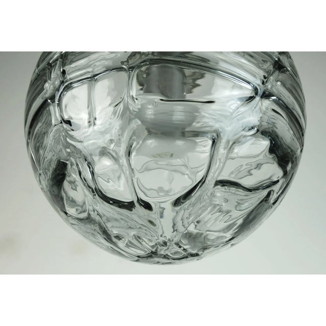 Mid-Century Pendant Lamp in Clear and Smoke Grey Glass and Metal from Doria Leuchten, 1960s For Sale - Image 6 of 11