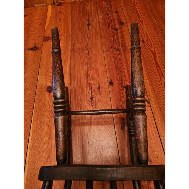 Brown Late 19th Century Antique English Elm Chair For Sale - Image 8 of 9