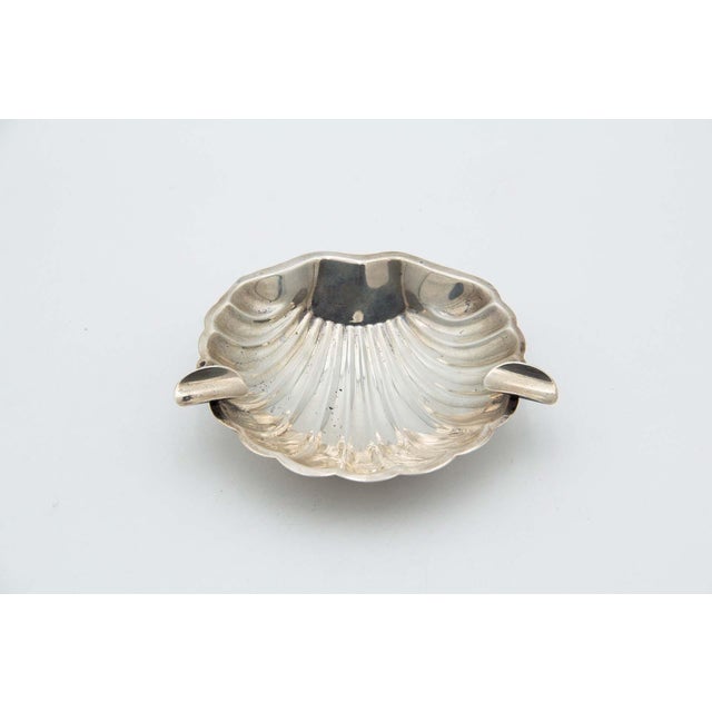 Fluted Silver Shell-Shaped Ashtray For Sale - Image 3 of 3