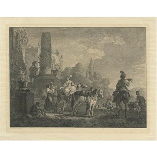 After Philips Wouwerman, The Farewell, 1747, Print For Sale