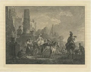 After Philips Wouwerman, The Farewell, 1747, Print