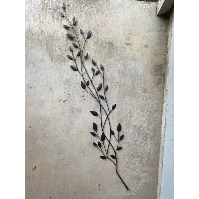 Amber Curtis Jere-Style Metal Gold Amber Leaves Branch Wall Hanging For Sale - Image 8 of 10