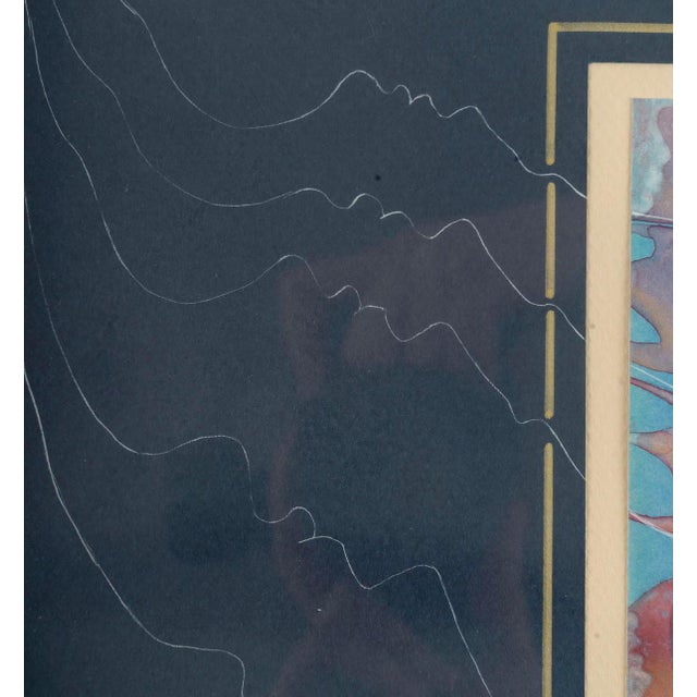 Glass Patrick Gannat, A View of Asia, Watercolour on Coaster, Framed For Sale - Image 7 of 10