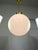 Mid-Century Italian Opaline and Brass Globe Pendant Lamp For Sale - Image 12 of 18