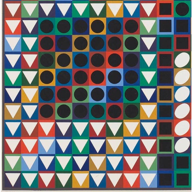 1970s Victor Vasarely Screenprint in Color m.c.-2 1970 For Sale - Image 5 of 8
