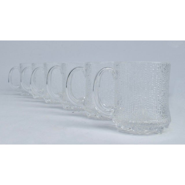 Iittala C.1960's MCM I'ittala "Ultima Thule" Tapio Wirkkala (Design) Beer Stein Crystal Glasses - Set of 6 For Sale - Image 4 of 11