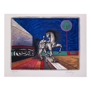 Franz Priking, Promenade équestre au Clair de Lune, Lithograph For Sale