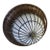 1900s Caldwell Bronze and Leaded Glass Flush Mount For Sale
