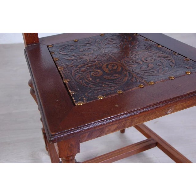 Neo-Renaissance Leather Chair, 1890s For Sale - Image 10 of 13