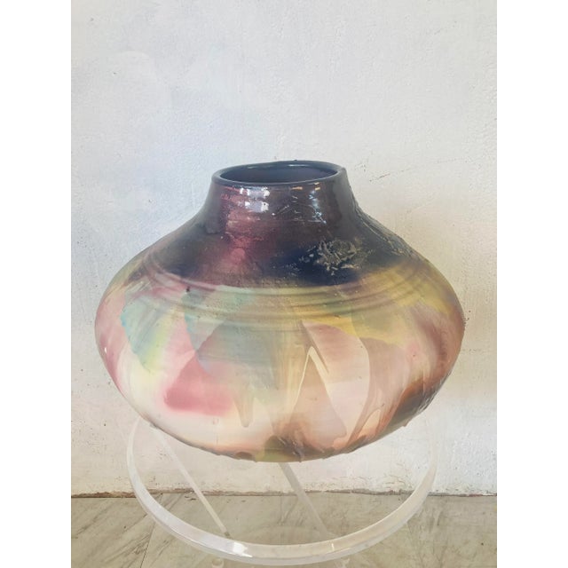 Giant Raku Pottery Vessel For Sale In Charleston - Image 6 of 10