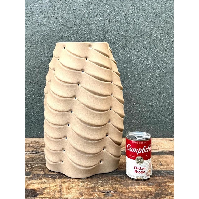 Vintage Sculptural Ceramic Vase With Crystal Points For Sale - Image 12 of 12