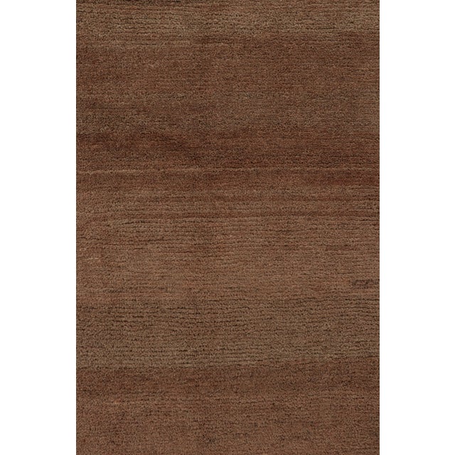 2010s Rug & Kilim’s Modern Rug in Terracotta Tones and Striae With Brown Accents For Sale - Image 5 of 8