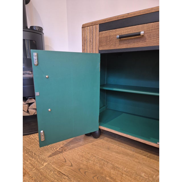 Black Art Deco Oak Sideboard, 1930s For Sale - Image 8 of 18