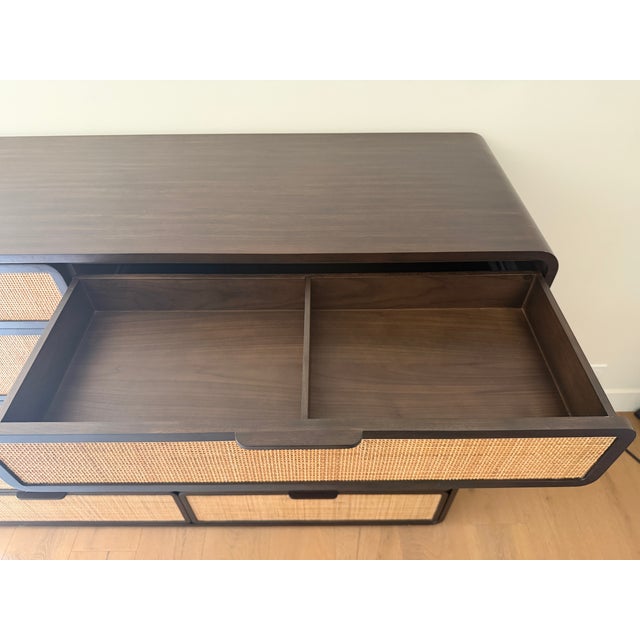 Rh Santiago Cane 10-Drawer Dresser & Pair of Open Nightstands – Espresso For Sale - Image 12 of 18