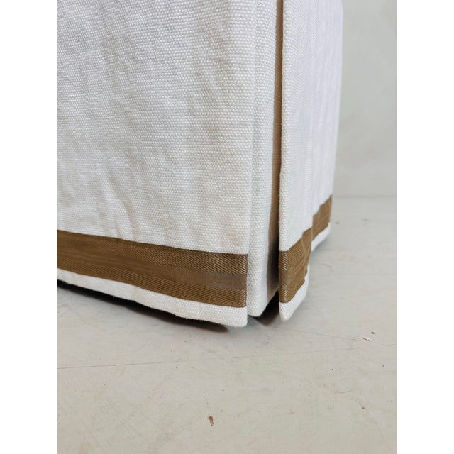 Bungalow Classic Carine Skirted Ottoman For Sale - Image 4 of 5