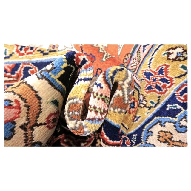 Antique Persian Tabriz Wool 10x13 Ivory, Blue & Salmon Handmade Area Rug #9902352 For Sale In Houston - Image 6 of 6