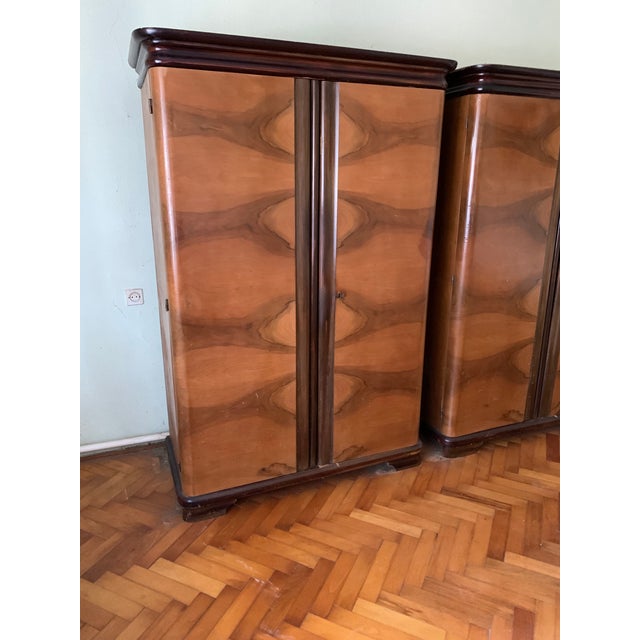 Wood Art Deco Cabinet, 1930s, Set of 2 For Sale - Image 7 of 9