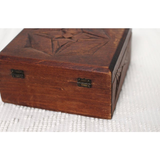 Wood Early 1900s Handcarved Folk Art Box For Sale - Image 7 of 8