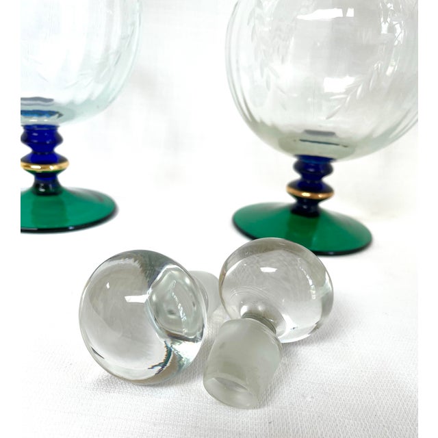 Early 20th Century Early 20th Century Antique Glass Ewers - a Pair For Sale - Image 5 of 10