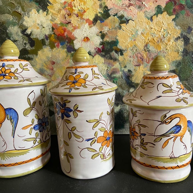 French Provincial Marthes Tolosane Spice Jars, 1960s, Set of 4 For Sale - Image 3 of 10