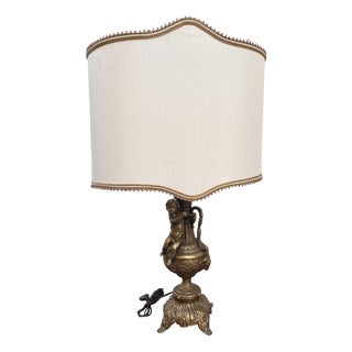 Baroque Style Brass Lamp, 1900s For Sale