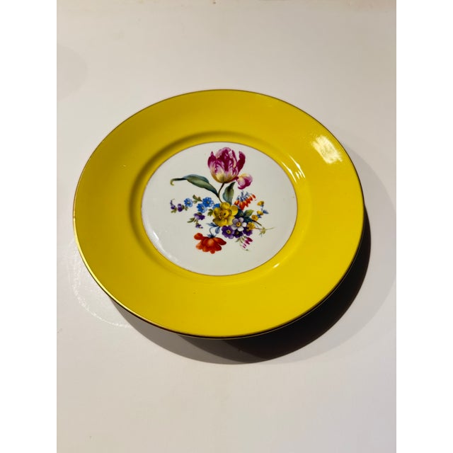 Mid 20th Century Richard Ginori Dessert or Salad Porcelain Plates With Gold Rims and Floral Design, Made in Italy - Set of 8 For Sale - Image 11 of 14