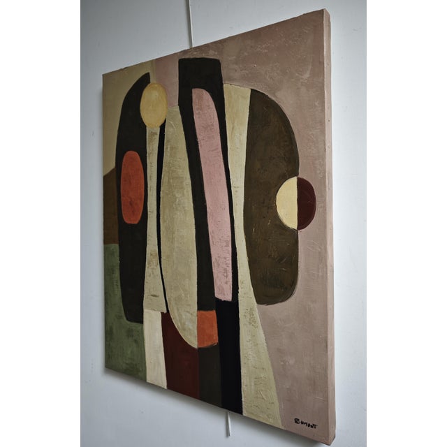 Burnt Orange Conversion – Abstract Geometric Contemporary Oil Painting by Sophie Dumont For Sale - Image 8 of 10