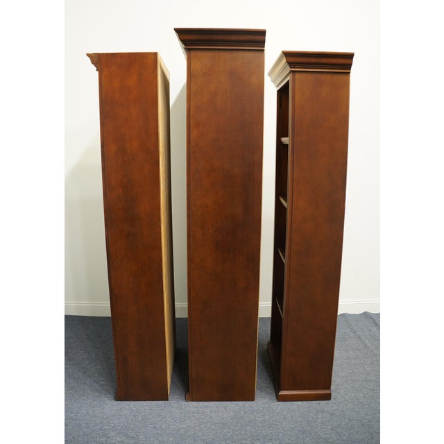 Hamilton Heritage Cherry Traditional Style 91" Triple Bookcase Wall Unit Set Chairish