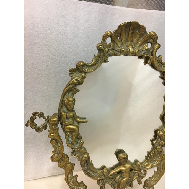 Vintage 1930's Brass Table Top Mirror Chairish