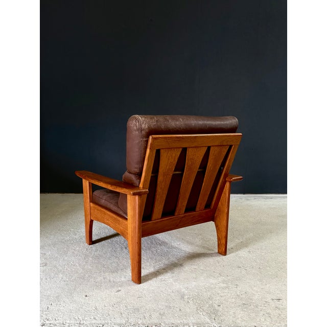 Brown Mid-Century Modern Leather and Teak Lounge Chairs, 1960s, Set of 2 For Sale - Image 8 of 18
