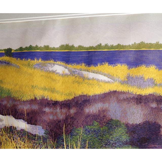 Yellow Gordon Mortensen "North Massachusetts Coast" Signed Numbered Woodcut Make Offer For Sale - Image 8 of 9