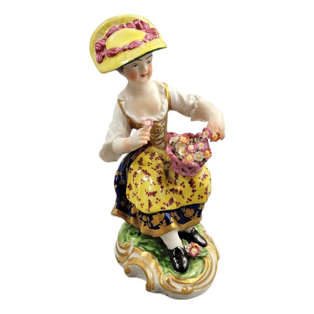 Porcelain Model No. 8 Figure of Flower Seller from Derby, Late 18th Century For Sale