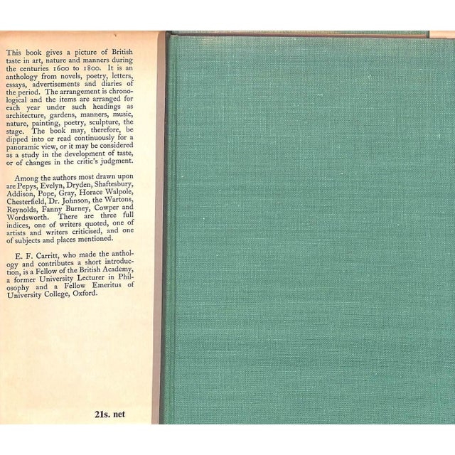CARRITT, E.F. [476] pp. Routledge & Kegan Paul Ltd 1948 8 5/8" x 5 7/8" Jacket design by Philip Gough Quotes and notes...