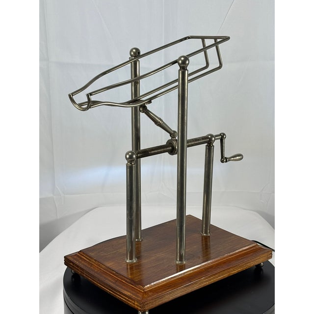 Wood Vintage Mechanical Wine Server Pourer With Presentation Pouring Stand For Sale - Image 7 of 17