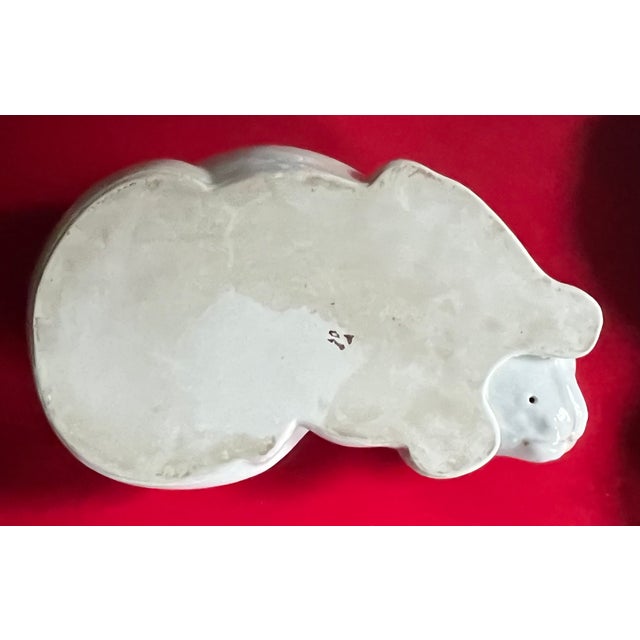 Large 13.25" Japanese Kutani Porcelain Figure of a Sleeping Cat For Sale - Image 15 of 15