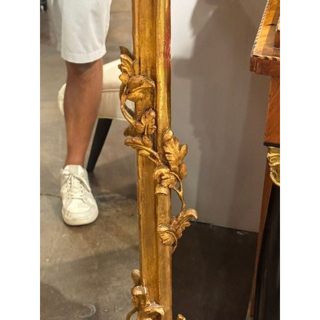 Wood 19th C. French Louis XV Giltwood Mirror For Sale - Image 7 of 9