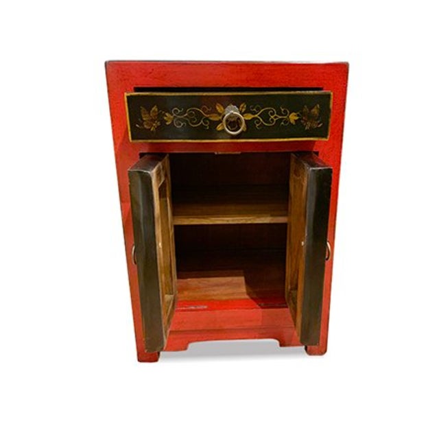 Chinese 1990s' Shanxi Hand Painted Nightstand For Sale - Image 3 of 5