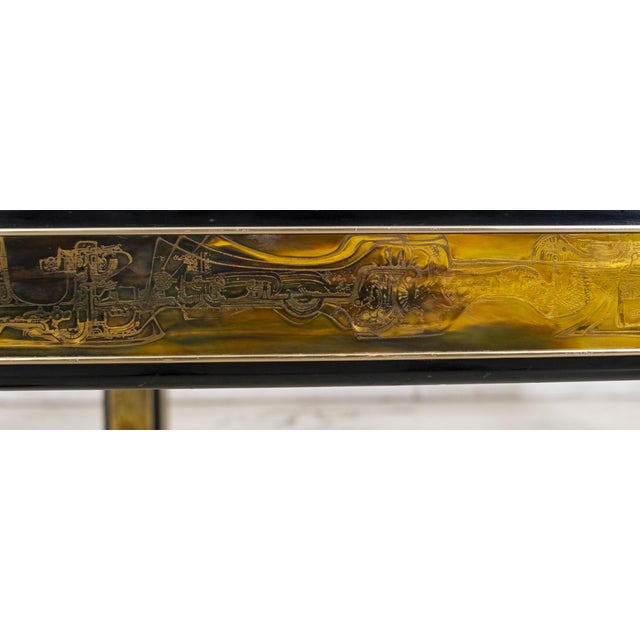 Bernard Rhone Mastercraft Acid Etched Glass Top Coffee Table For Sale In Philadelphia - Image 6 of 15