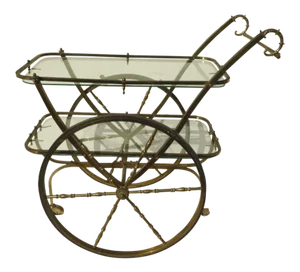 Mid-Century Hollywood Regency Brass Bar Cart