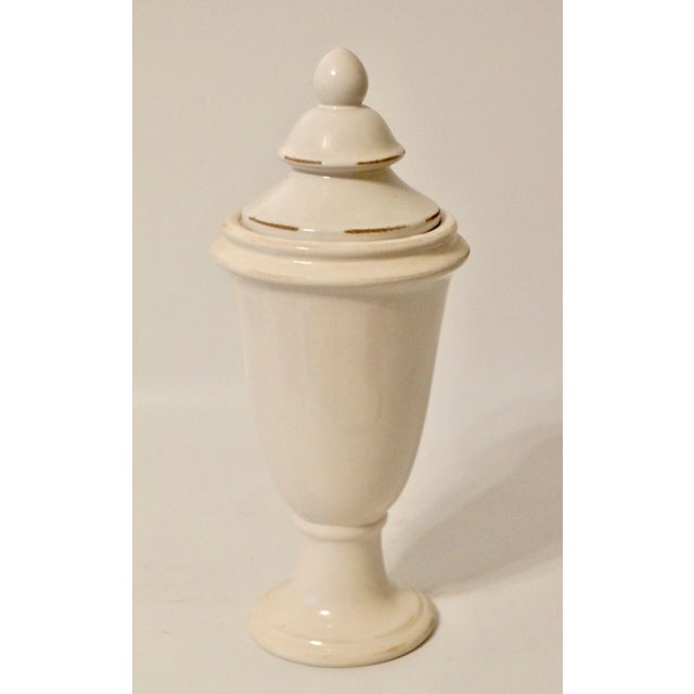 French Ceramic Glazed Lidded Urn, 16 Inch Height For Sale - Image 6 of 10