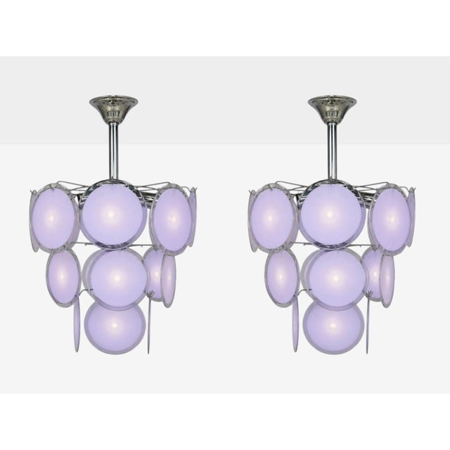 Mid-Century Modern Mid-Century Modern, Purple Murano Glass, Chrome, Pendant Light, 1960s For Sale - Image 3 of 10