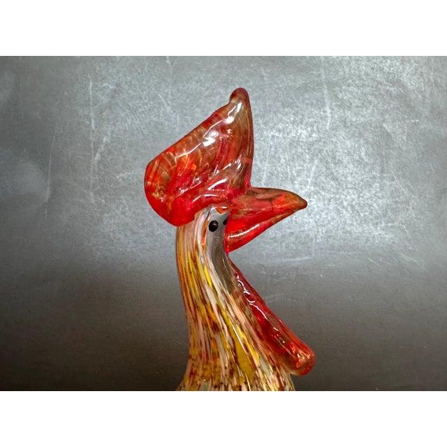 1950s 1950s Murano Style Art Glass Rooster Figurine For Sale - Image 5 of 12