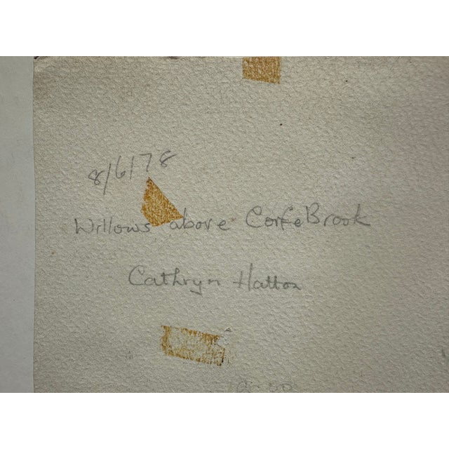 A gorgeous watercolor of finely painted dense greenery. Signed "Cathryn Hatton" lower left, and signed on verso "8/6/78,...