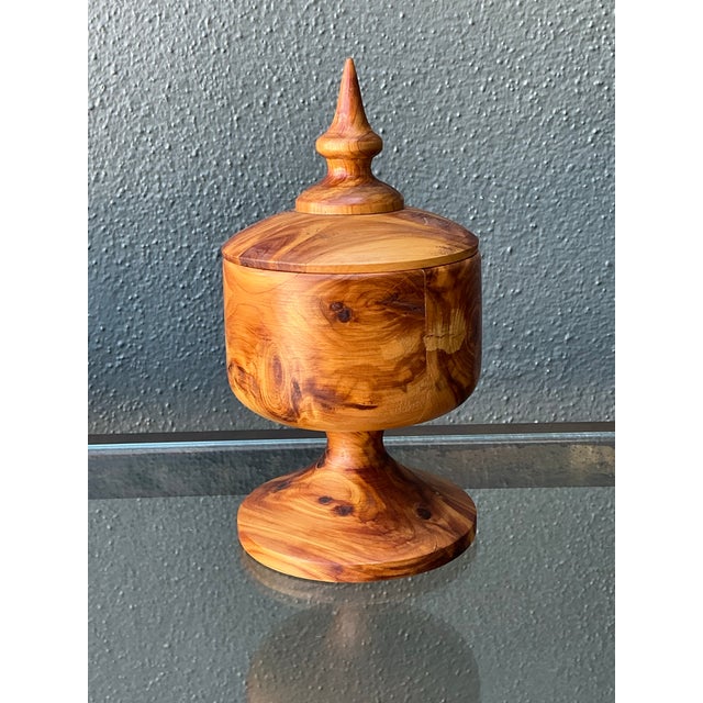 Vintage Turned Wood Lidded Box For Sale - Image 9 of 12