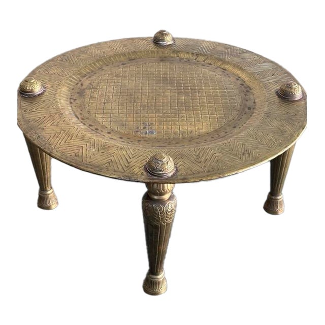 Late 20th Century Anglo-Indian Brass Side Table For Sale
