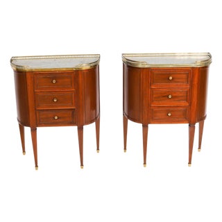 Antique French Louis XVI Revival Bedside Chests, 19th Century, Set of 2 For Sale