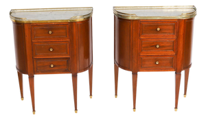 Antique French Louis XVI Revival Bedside Chests, 19th Century, Set of 2