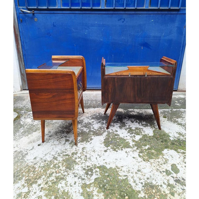 Briar and Glass Bedside Tables, Italy, 1950s, Set of 2 For Sale - Image 14 of 17